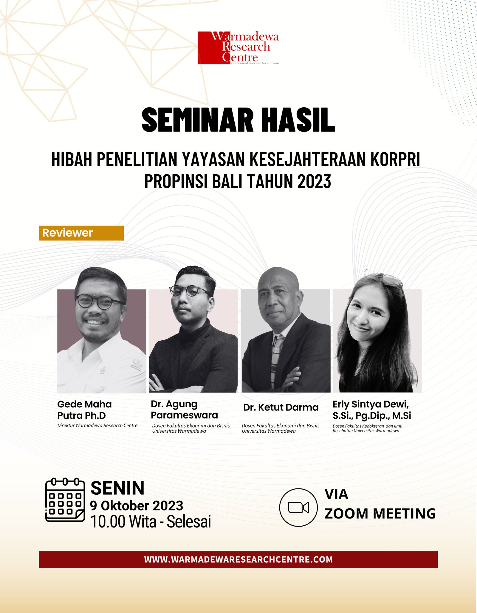 Seminar Hasil Hibah Penelitian Yayasan Kesejahteraan Korpri Provinsi Bali Tahun 2023